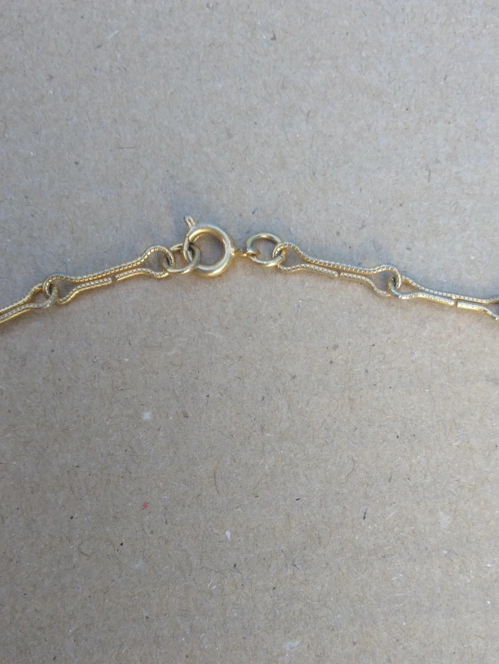 Vintage Gold Color Chain Necklace with Purple Amethyst Bead Accents